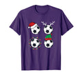 Soccer Ball Santa Hat Elf Reindeer T-Shirt - Fun Novelty Design for Adults - T-Shirt, Sweatshirt, Hoodie