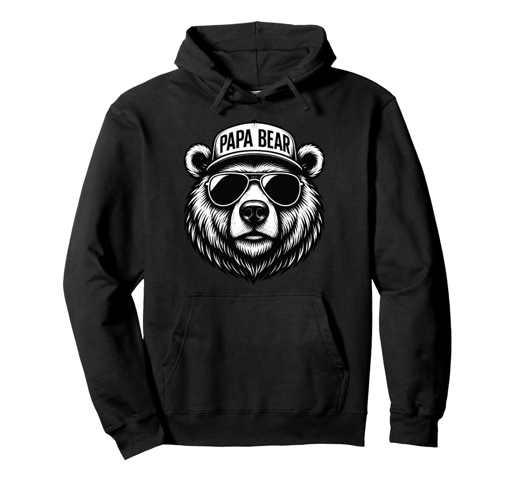 Papa Bear Sunglasses Dad Hoodie - Trendy Graphic Men Women - T-Shirt, Sweatshirt, Hoodie