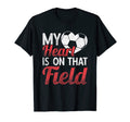 Heart Field Sports Football Ball T-Shirt - Novelty Apparel for Adults - T-Shirt, Sweatshirt, Hoodie