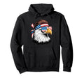 4Th July Usa Flag Eagle Wearing Hoodie - Casual Everyday Wear Men Women - T-Shirt, Sweatshirt, Hoodie