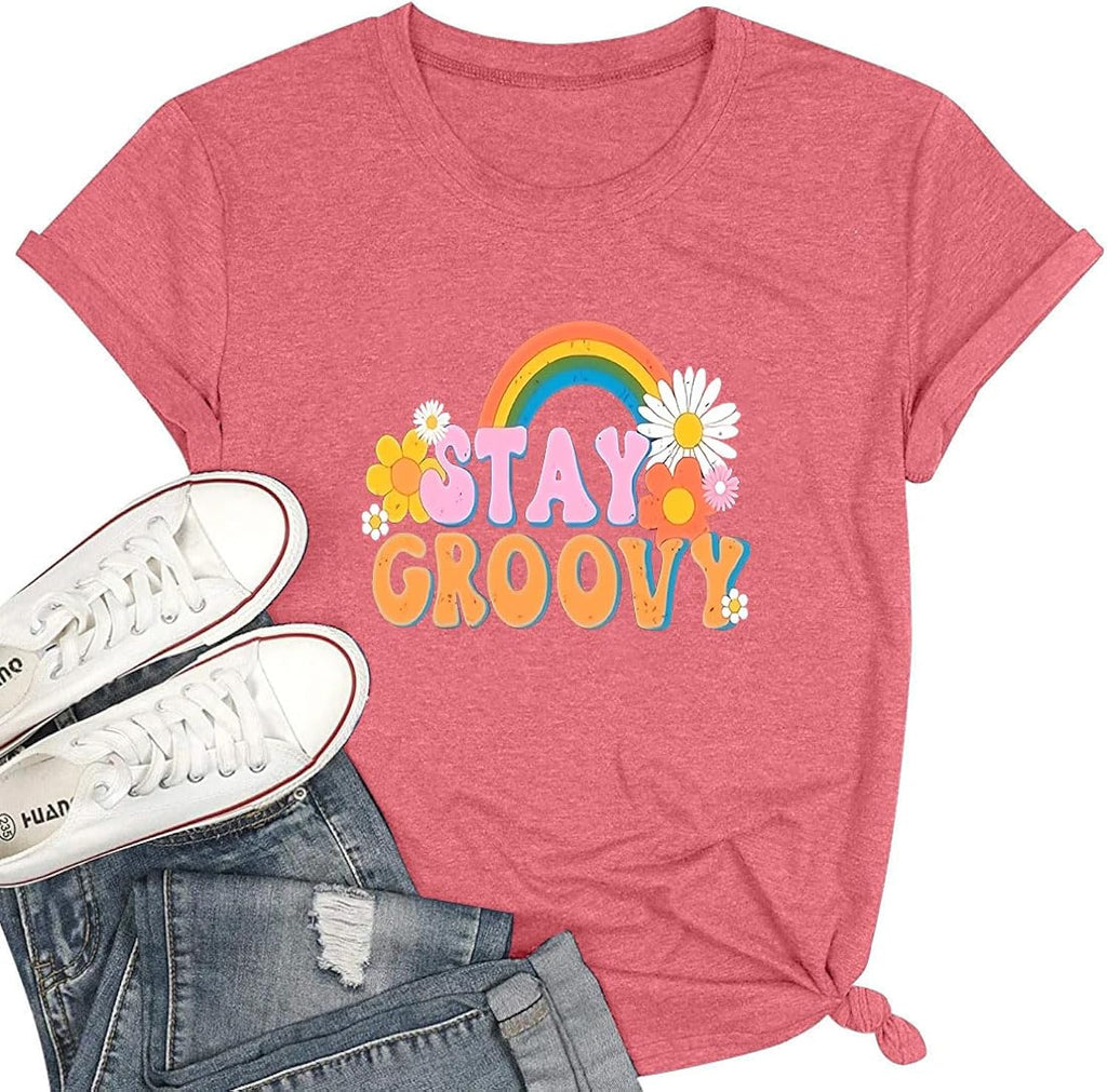Women's Retro Hippie Style Stay Groovy Floral Pattern - Adult & Kids T-Shirts, Sweatshirts & Hoodies apparel design preview 1