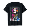 9 Years Being Awesome Soccer 9Th Birthday T-Shirt - Trendy Graphic Unisex - T-Shirt, Sweatshirt, Hoodie