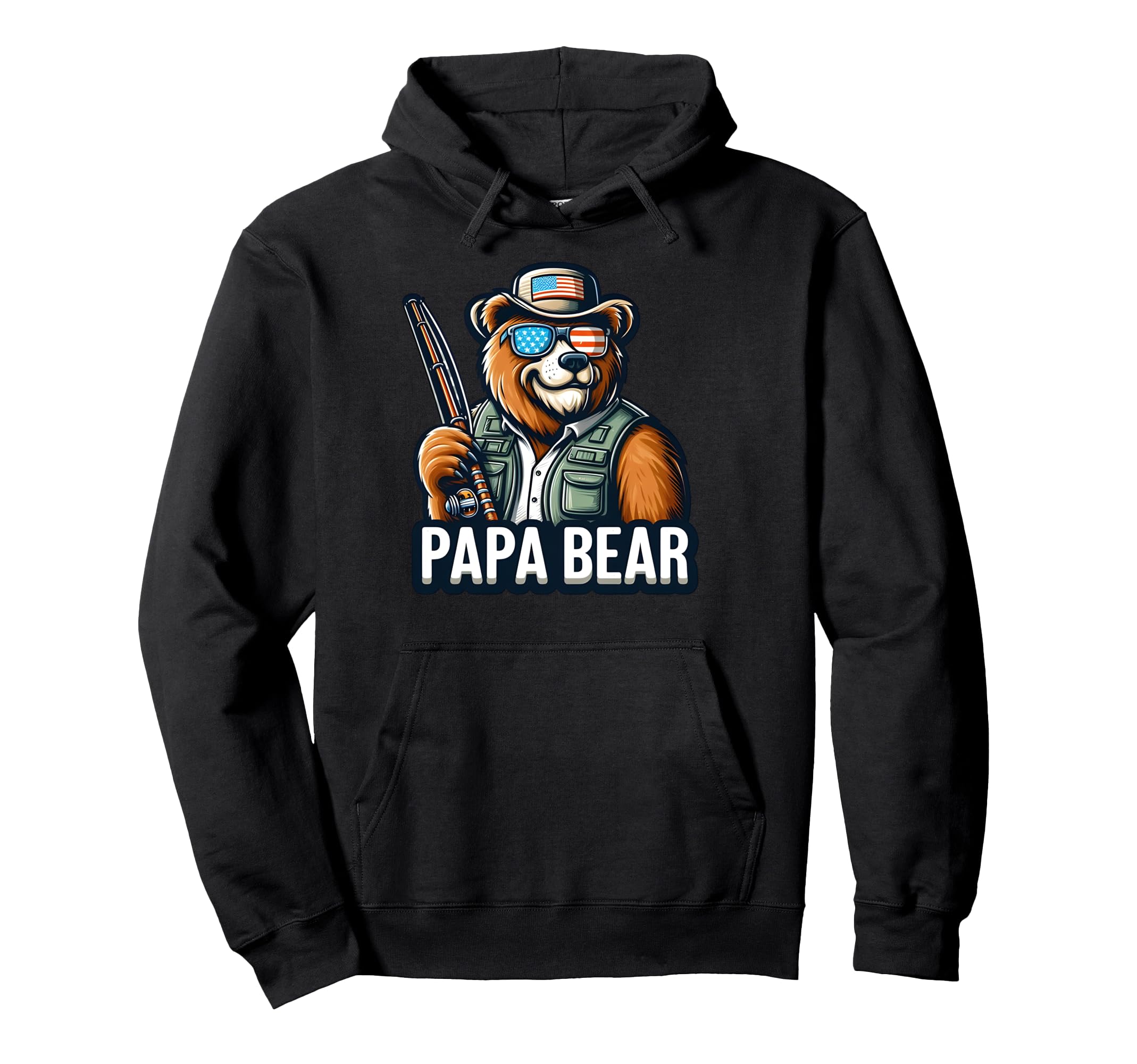 Papa Bear Gifts Funny Birthday Fun Hoodie - Minimalist Print for Adults - T-Shirt, Sweatshirt, Hoodie
