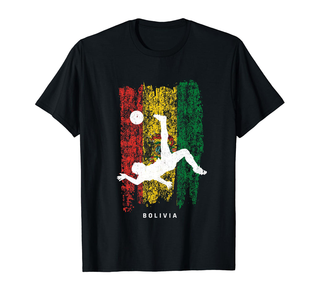 Bolivia Flag Soccer Player Silhouette T-Shirt - Trendy Graphic for Adults - T-Shirt, Sweatshirt, Hoodie