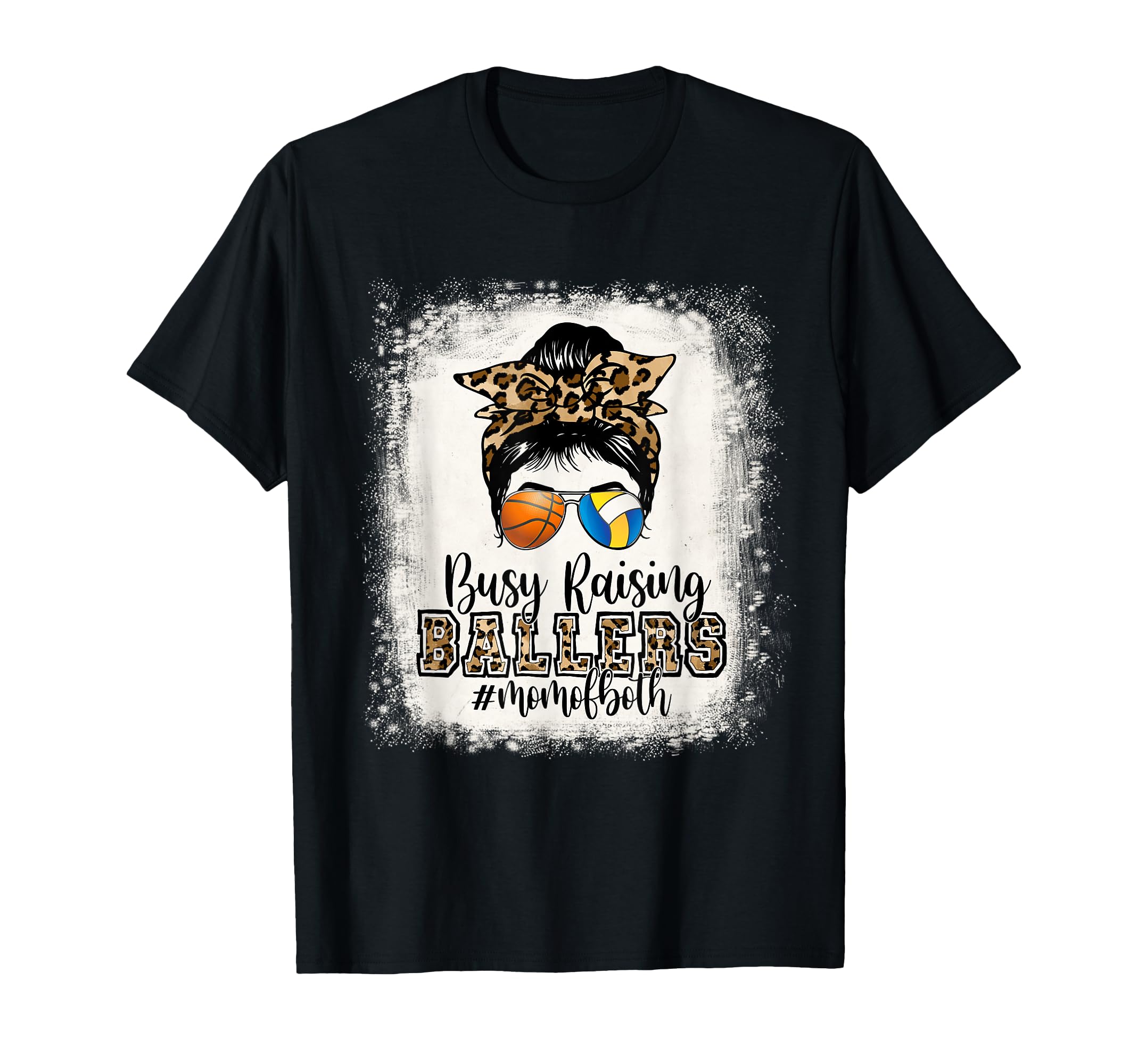 Busy Raising Ballers Mom Both T-Shirt - Novelty Apparel for Adults - T-Shirt, Sweatshirt, Hoodie