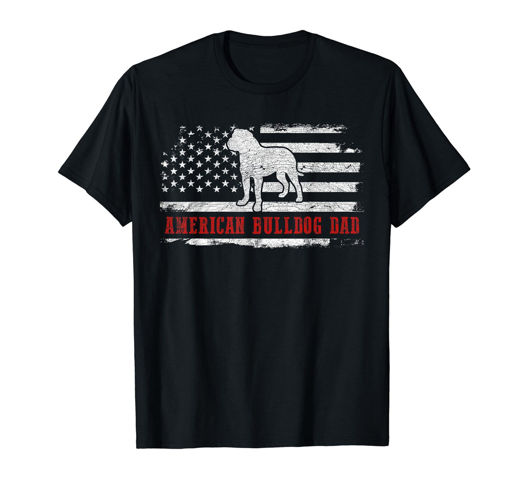 American Bulldog Dad Distressed T-Shirt - Trendy Graphic Men Women - T-Shirt, Sweatshirt, Hoodie