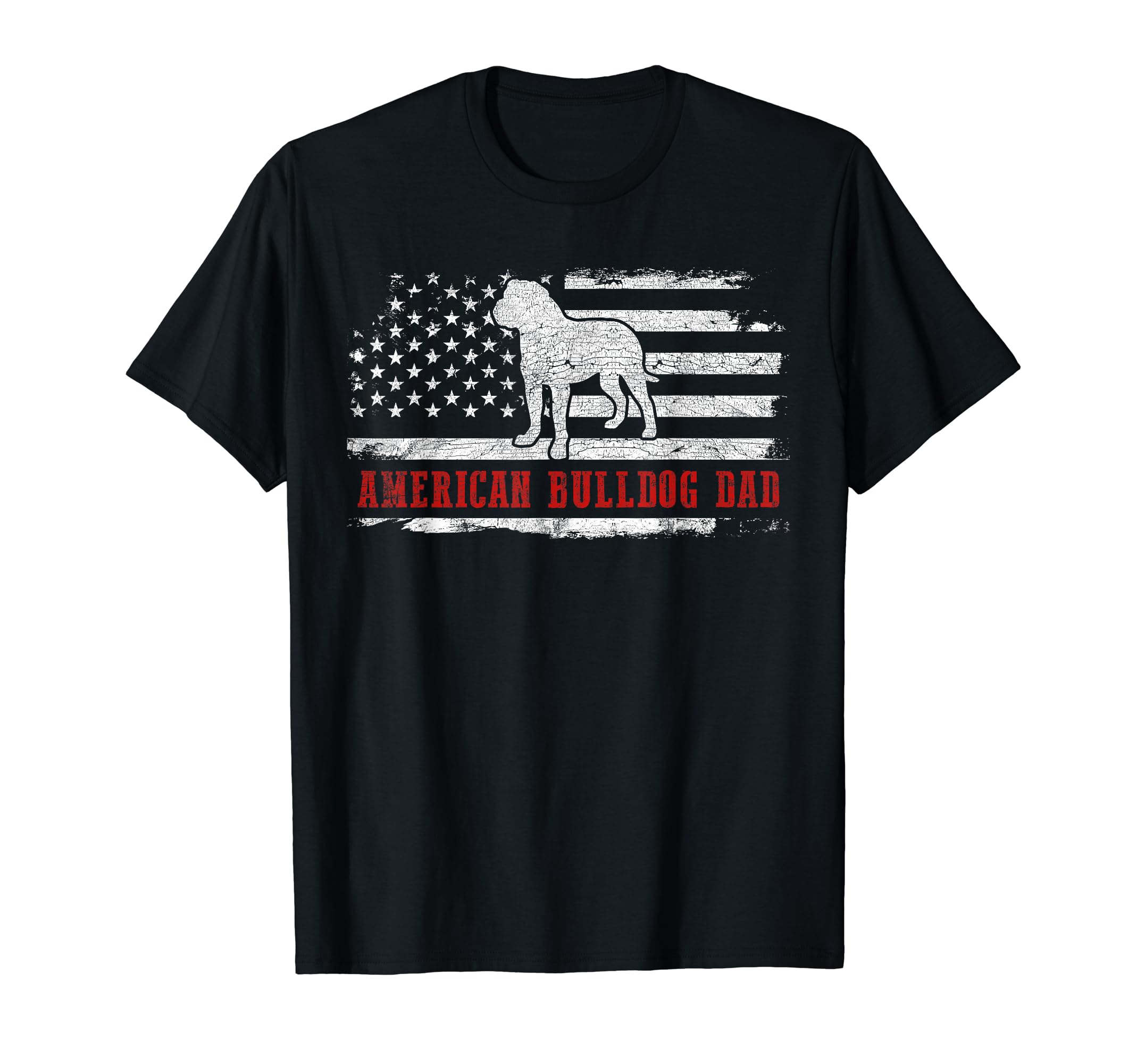 American Bulldog Dad Distressed T-Shirt - Trendy Graphic Men Women - T-Shirt, Sweatshirt, Hoodie