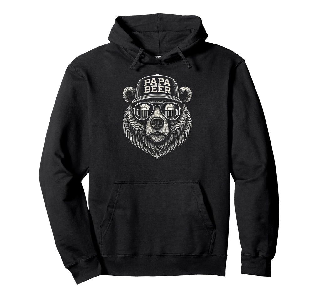 Papa Beer Funny Dad Bear Drinking Hoodie - Streetwear Style Unisex - T-Shirt, Sweatshirt, Hoodie