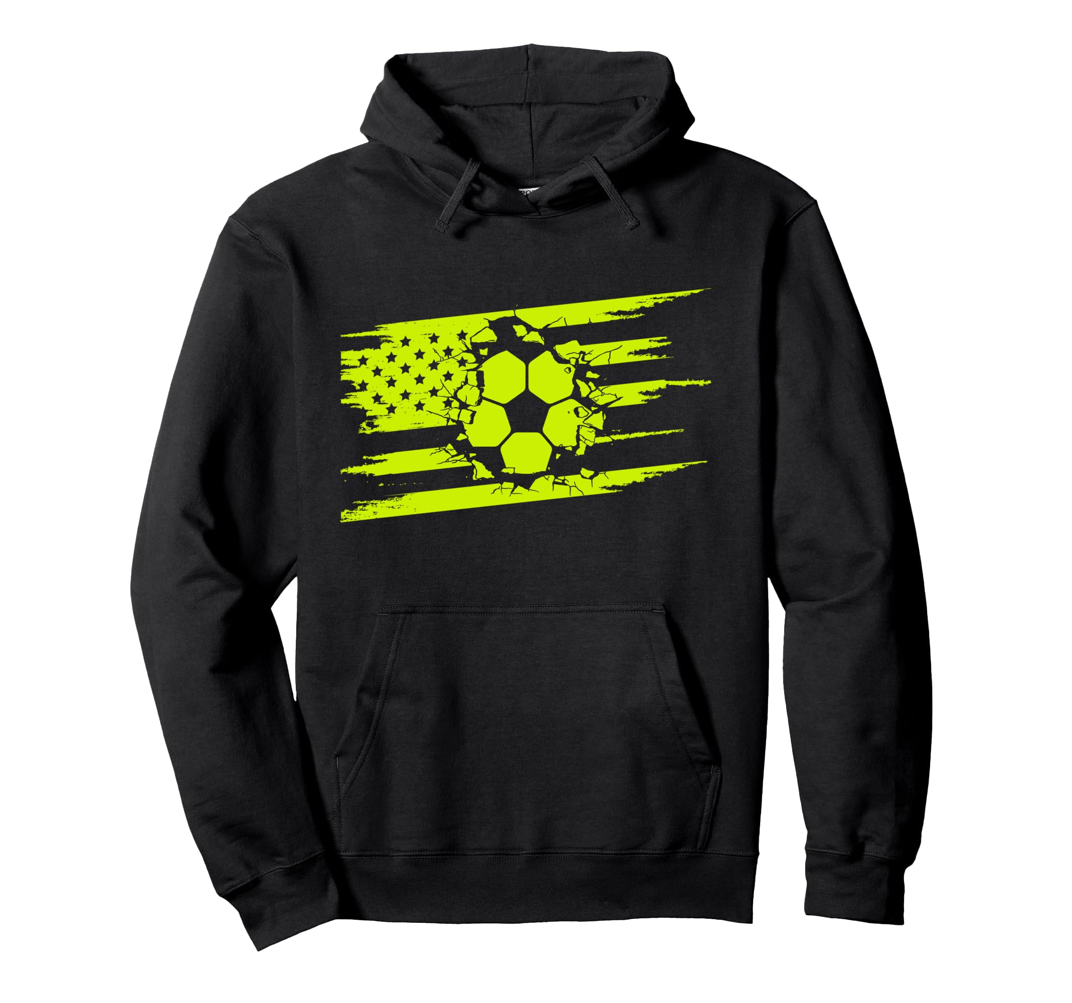 American Flag Soccer Soccer Hoodie - Aesthetic Graphic Unisex - T-Shirt, Sweatshirt, Hoodie