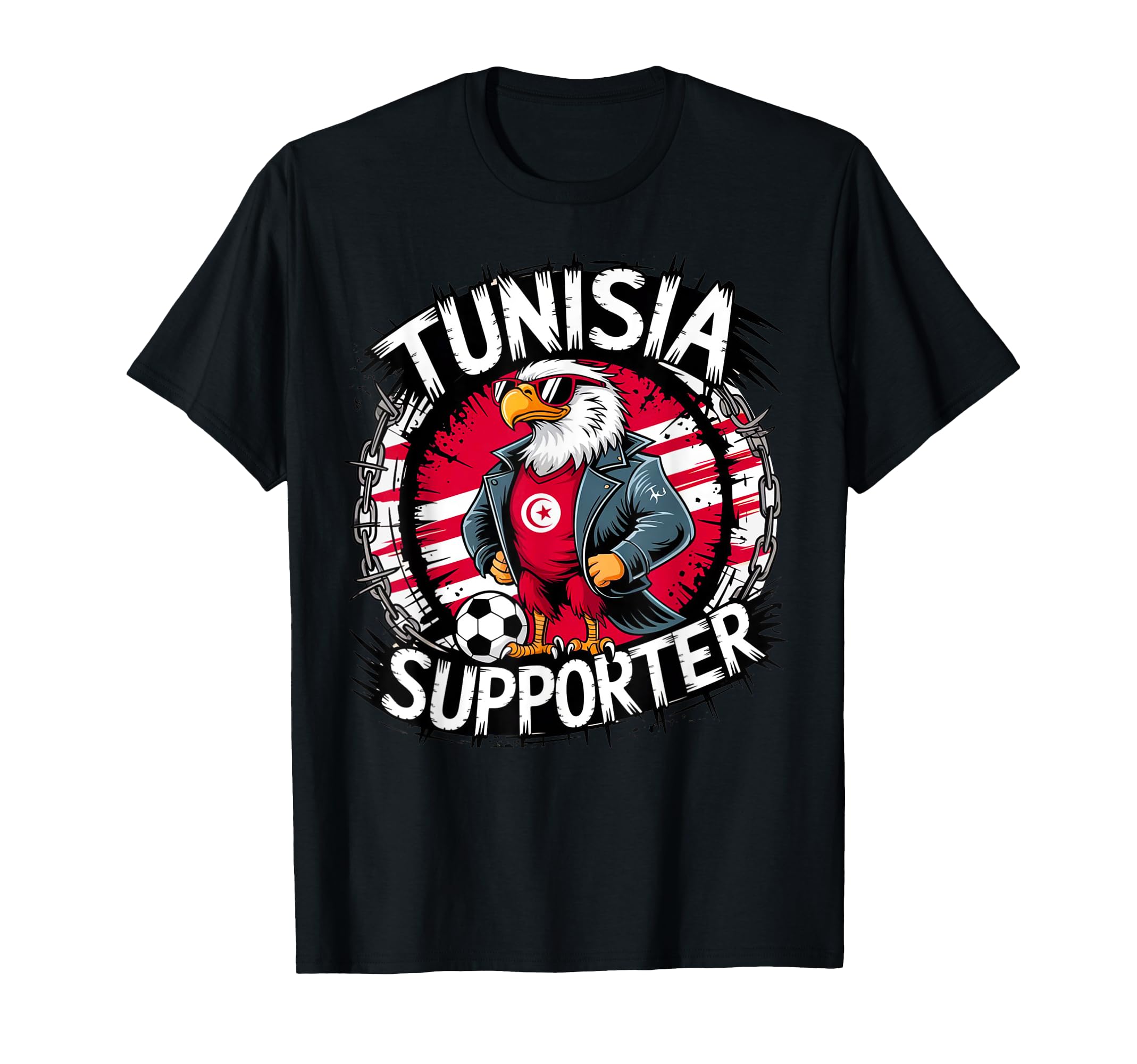 Tunisian Flag Football Fans T-Shirt - Fun Novelty Design Men Women - T-Shirt, Sweatshirt, Hoodie