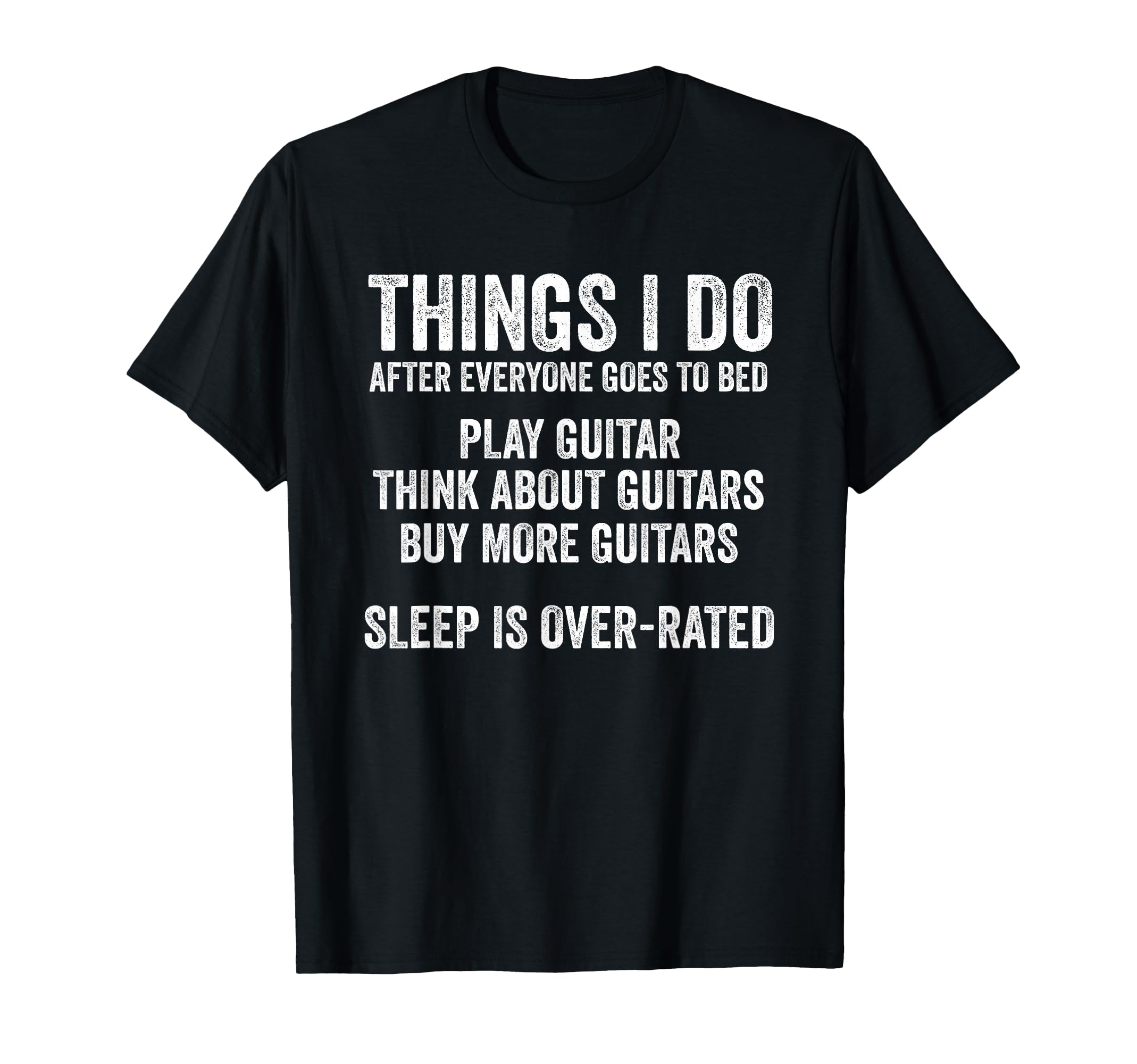 Funny Guitar Dad Sleep Overrated T-Shirt - Minimalist Print for Adults - T-Shirt, Sweatshirt, Hoodie