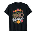 1980 Born Flowers Birthday Daughter T-Shirt - Aesthetic Graphic Unisex - T-Shirt, Sweatshirt, Hoodie