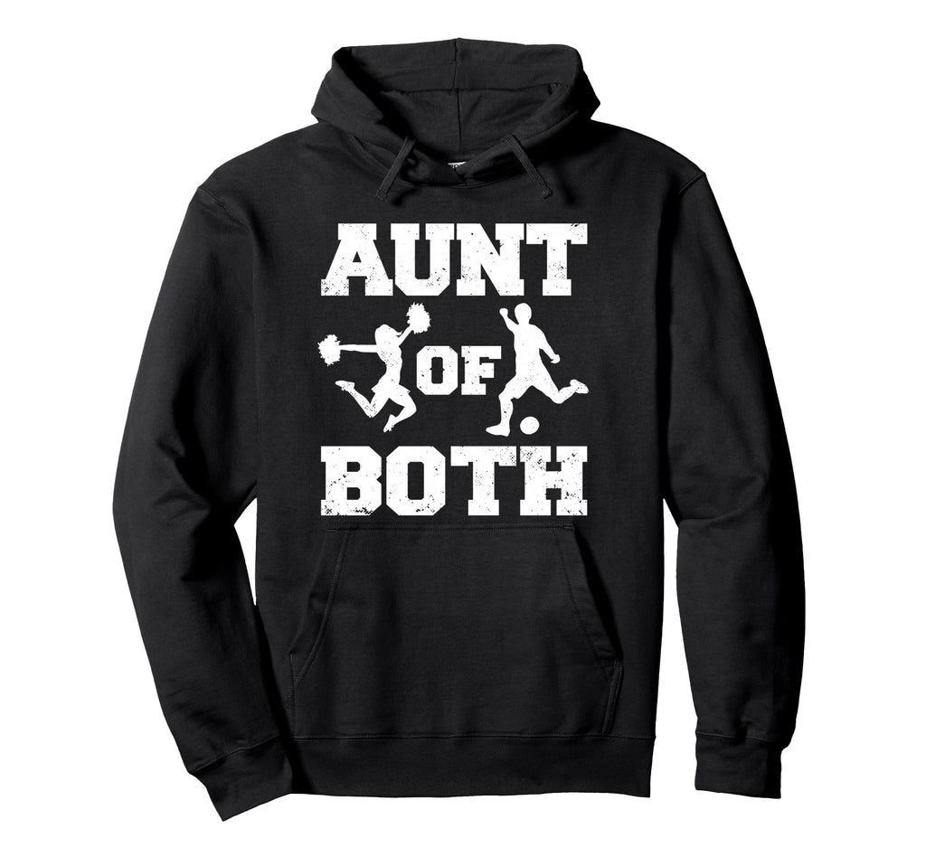 Aunt Both Cheer And Soccer Cheerleader Hoodie - Trendy Graphic for Adults - T-Shirt, Sweatshirt, Hoodie