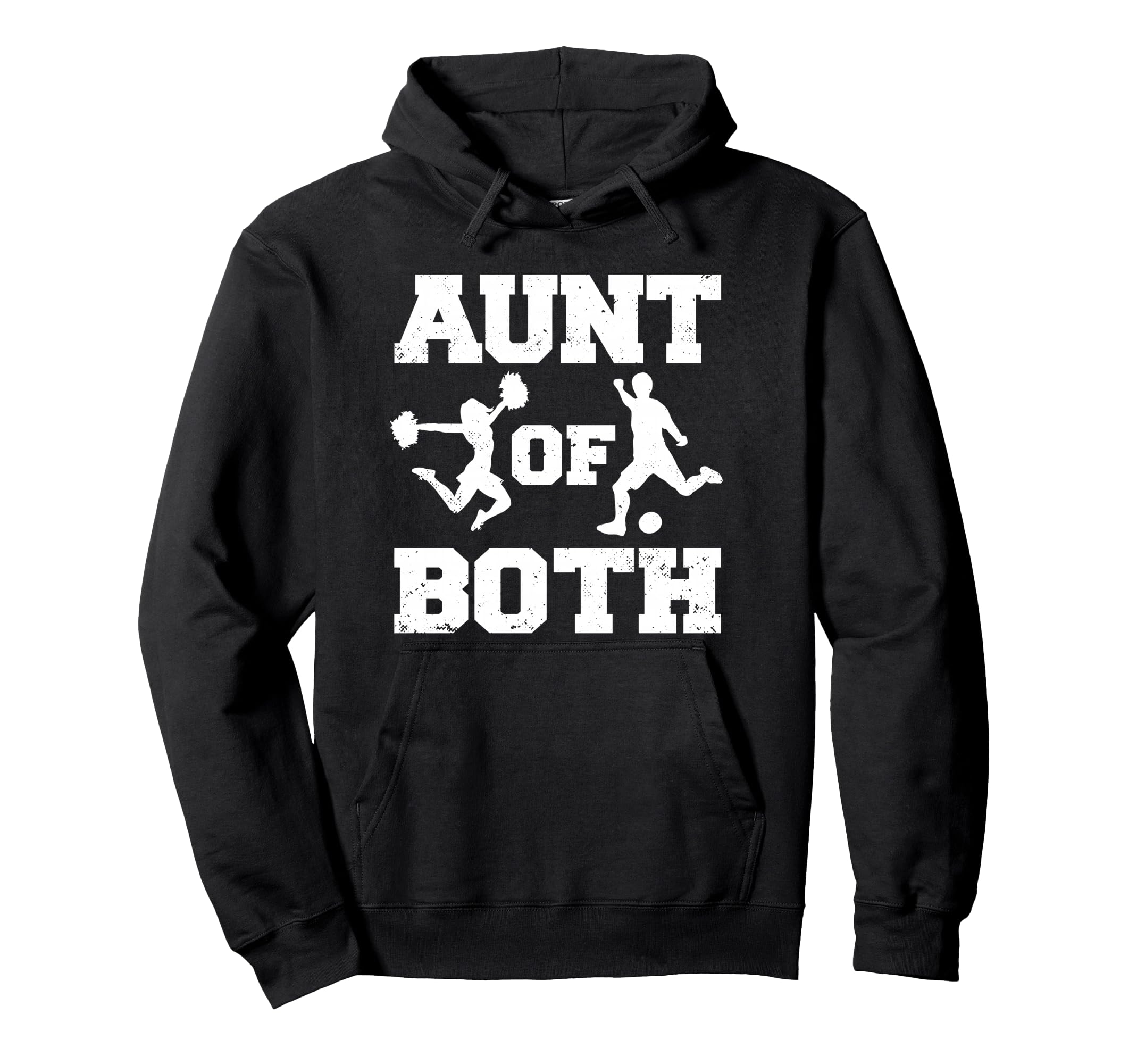 Aunt Both Cheer And Soccer Cheerleader Hoodie - Trendy Graphic for Adults - T-Shirt, Sweatshirt, Hoodie