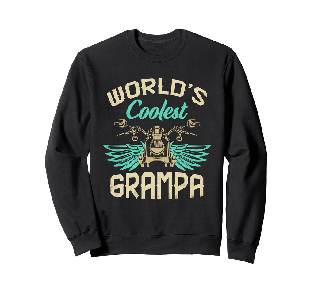 Worlds Coolest Grampa Motorcycle Sweatshirt - Aesthetic Graphic for Adults - T-Shirt, Sweatshirt, Hoodie