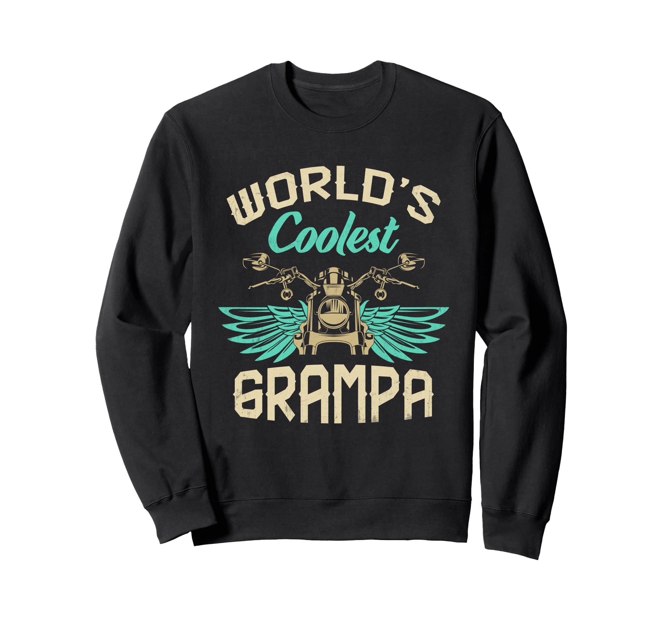 Worlds Coolest Grampa Motorcycle Sweatshirt - Aesthetic Graphic for Adults - T-Shirt, Sweatshirt, Hoodie