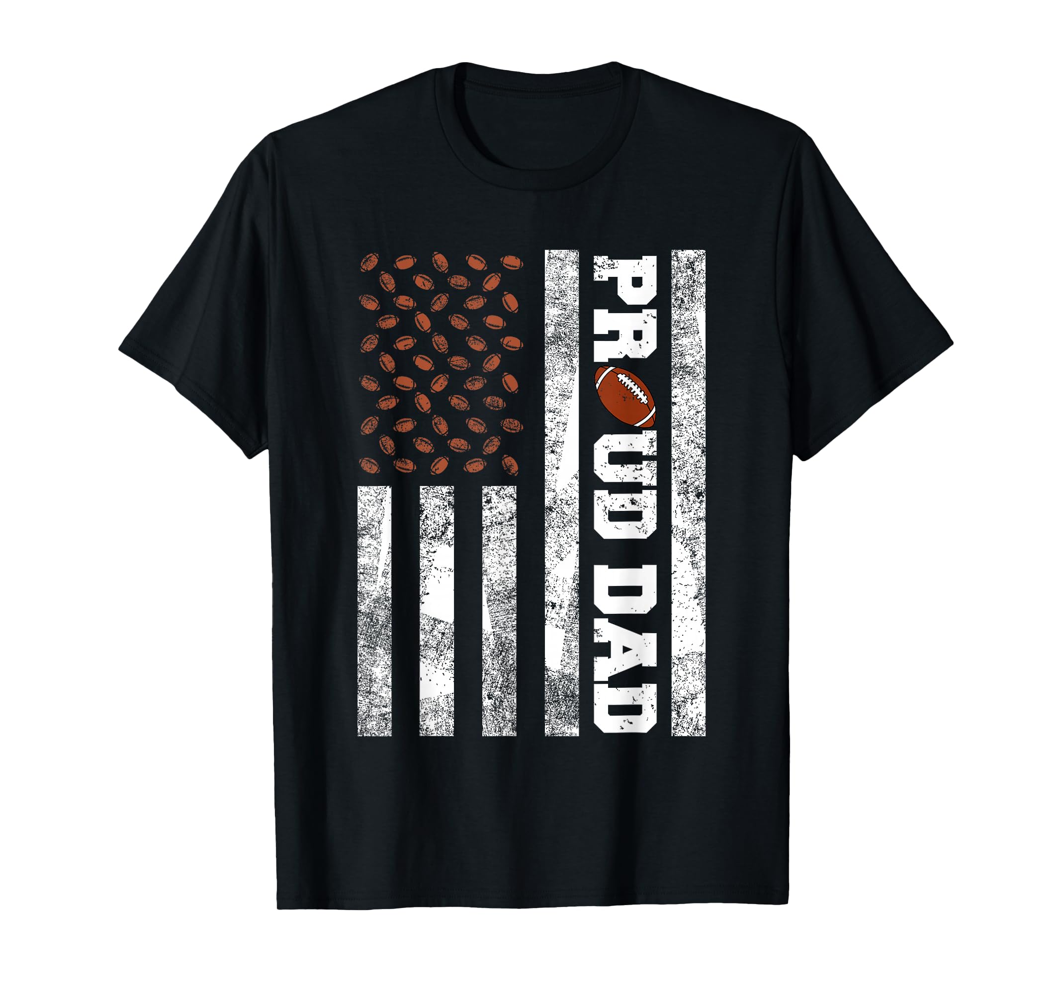 Proud Dad American Distressed Flag Funny T-Shirt - Custom Art Print Unisex - T-Shirt, Sweatshirt, Hoodie