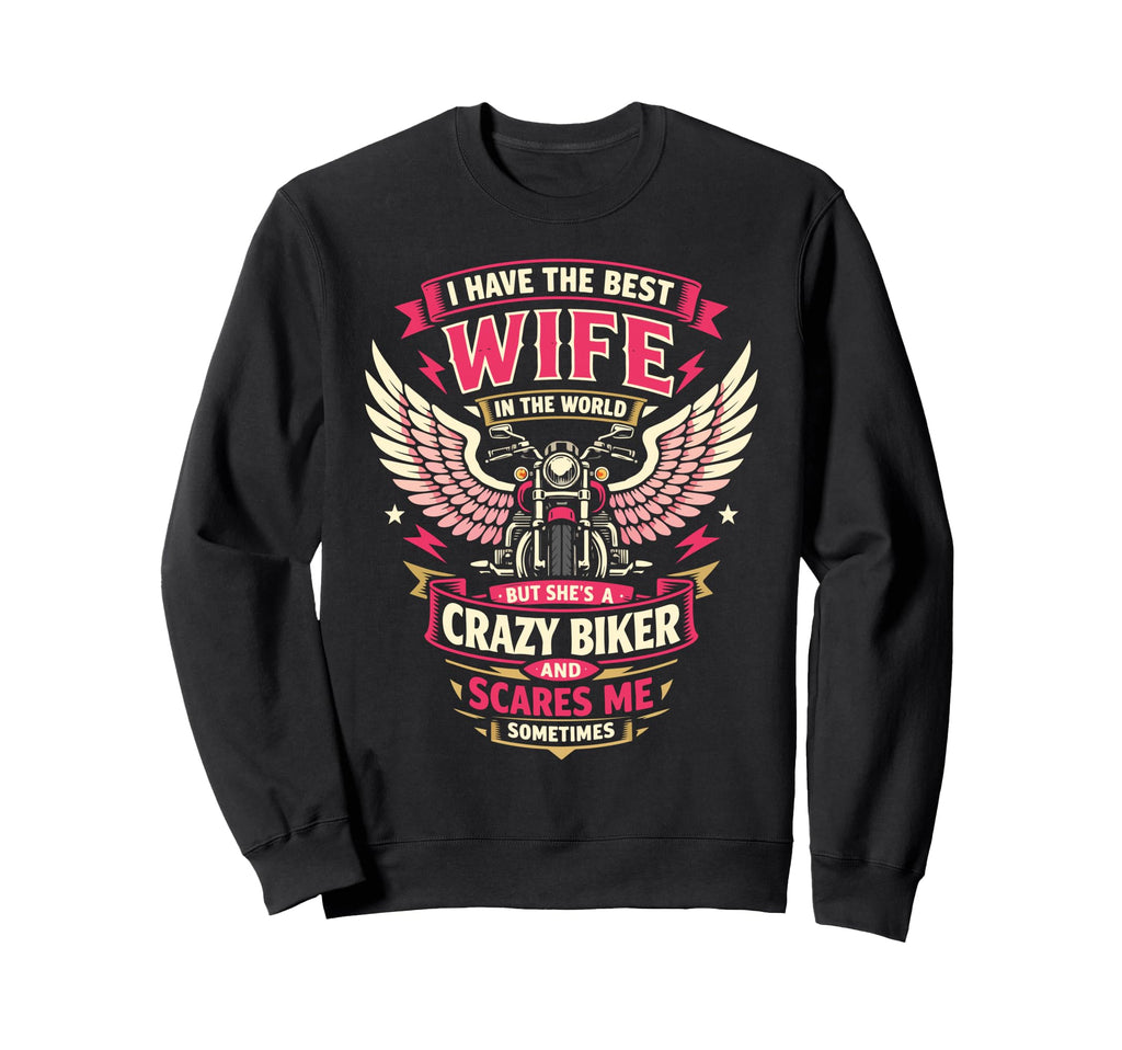 Motorcycle Biker Wife Husband Sweatshirt - Novelty Apparel for Adults - T-Shirt, Sweatshirt, Hoodie