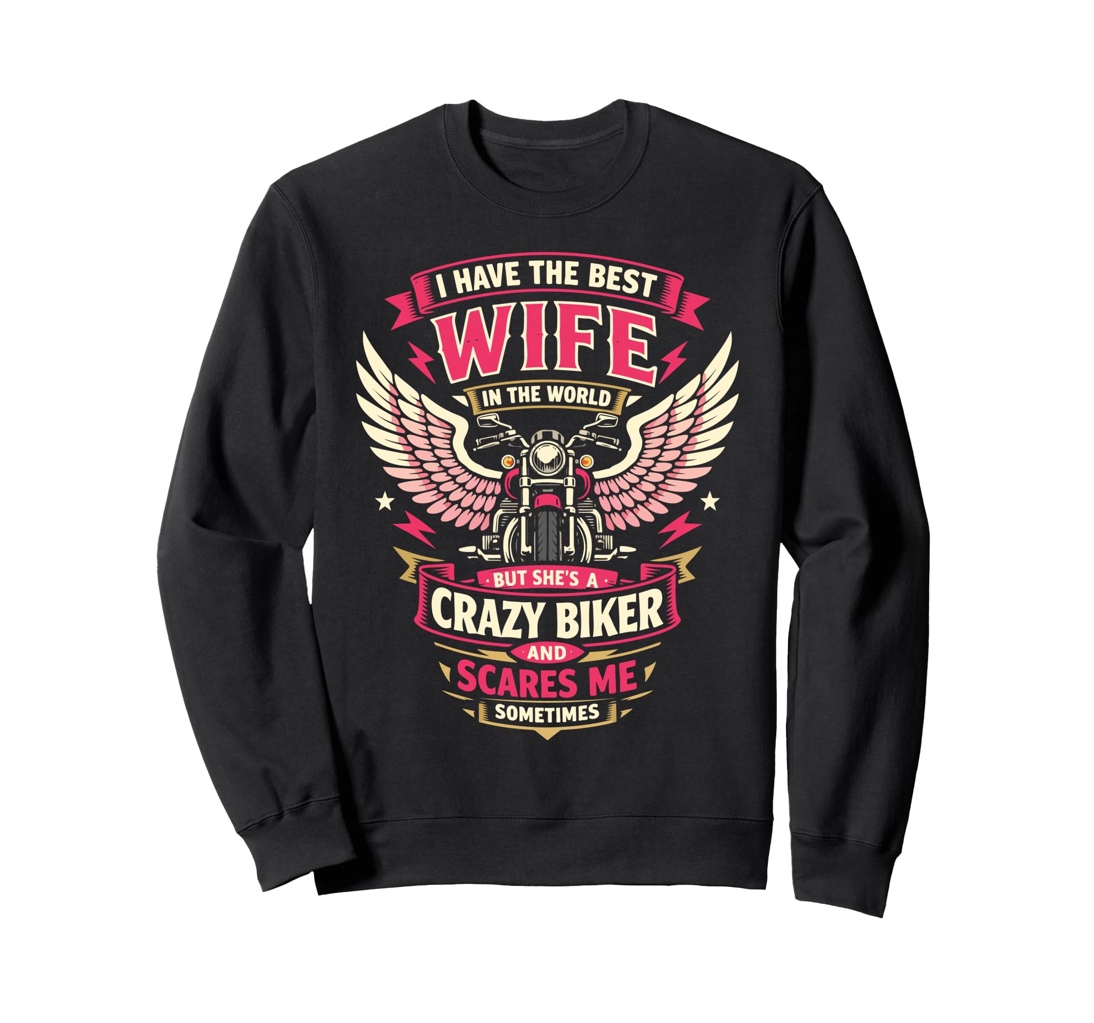 Motorcycle Biker Wife Husband Sweatshirt - Novelty Apparel for Adults - T-Shirt, Sweatshirt, Hoodie