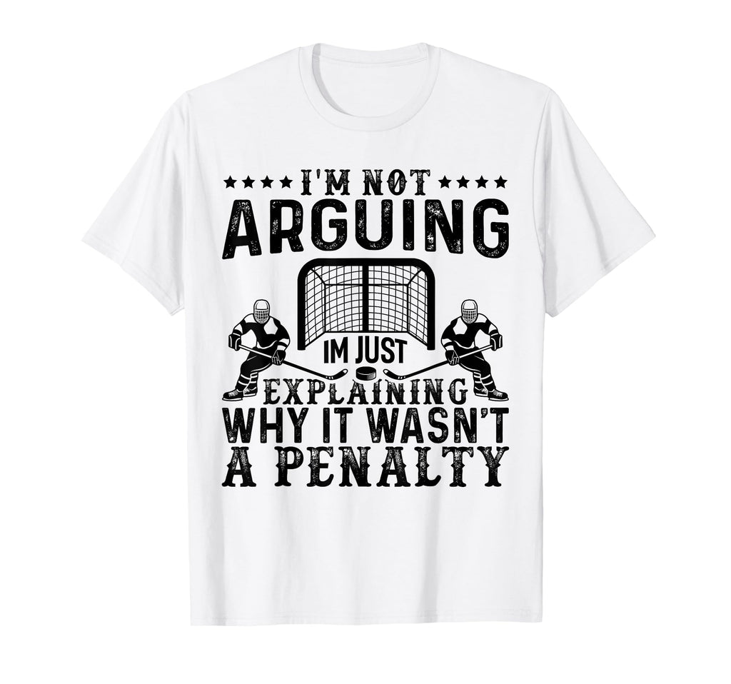 Hockey Player Arguing Gift Funny T-Shirt - Minimalist Print for Adults - T-Shirt, Sweatshirt, Hoodie