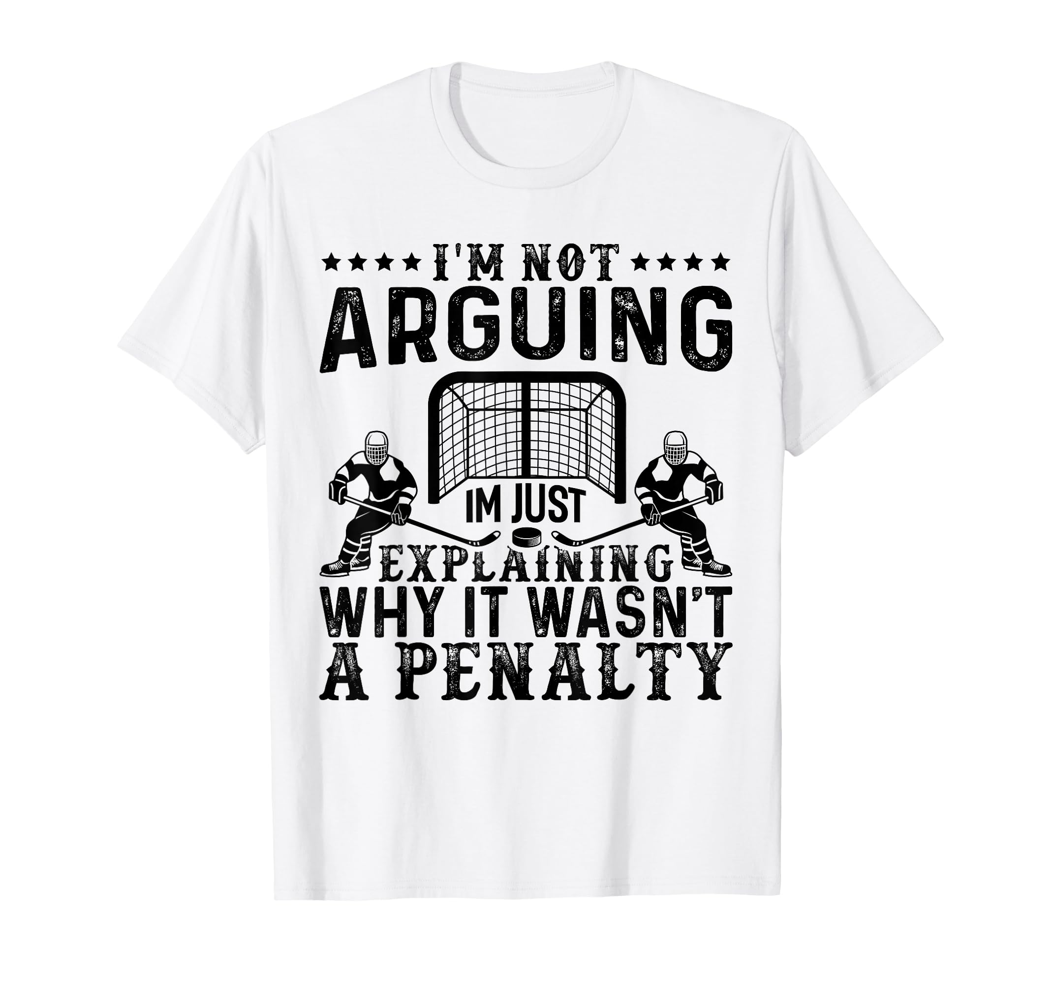 Hockey Player Arguing Gift Funny T-Shirt - Minimalist Print for Adults - T-Shirt, Sweatshirt, Hoodie
