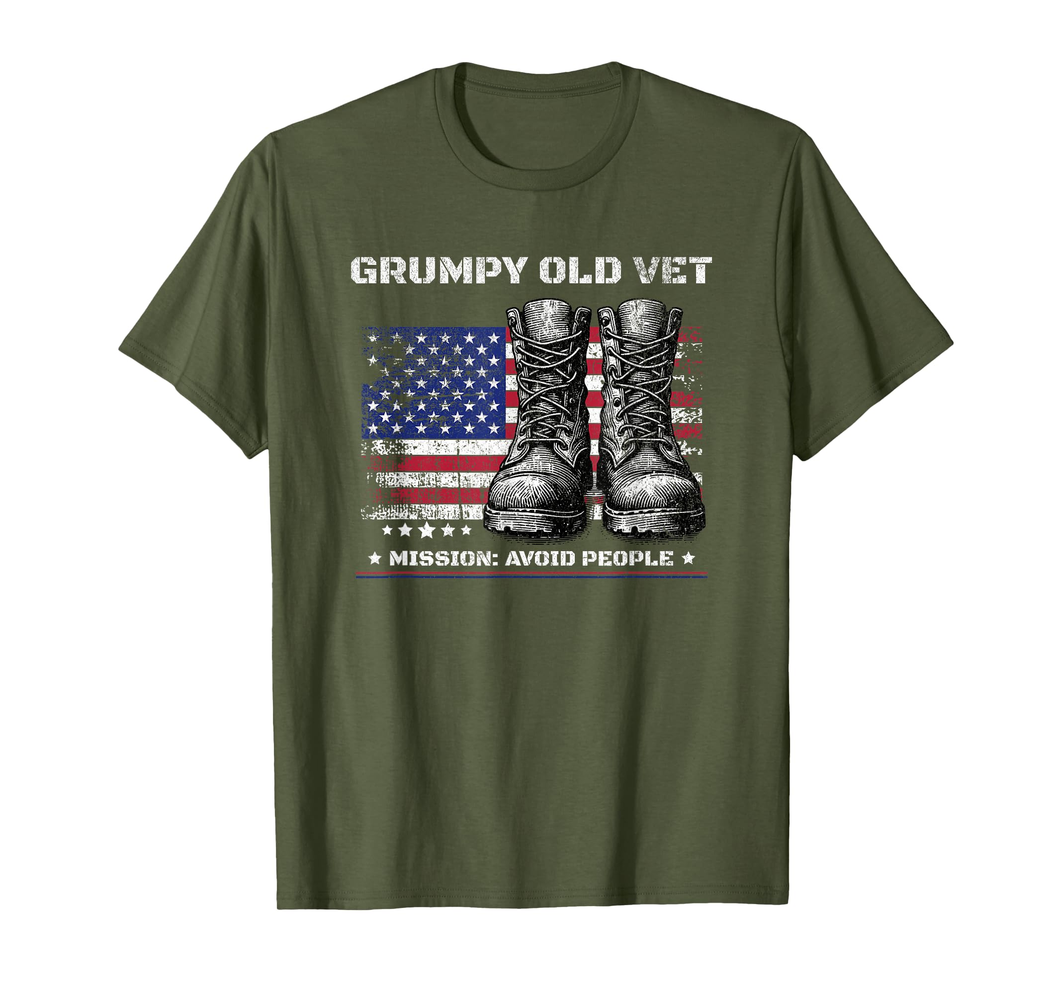 Funny Grumpy Old Vet Military W American T-Shirt - Graphic Print Men Women - T-Shirt, Sweatshirt, Hoodie