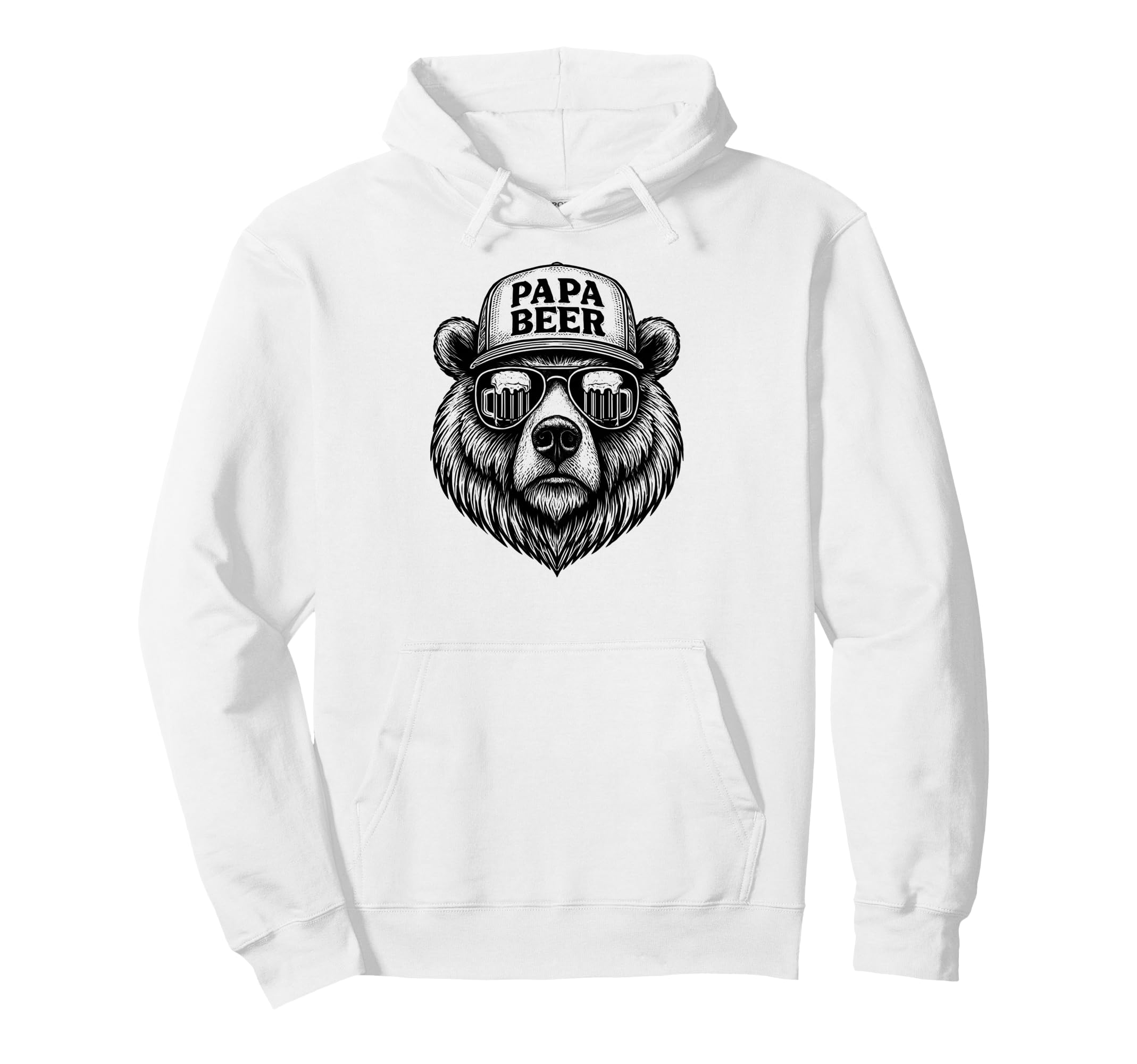 Papa Beer Funny Dad Bear Drinking Hoodie - Casual Everyday Wear for Adults - T-Shirt, Sweatshirt, Hoodie