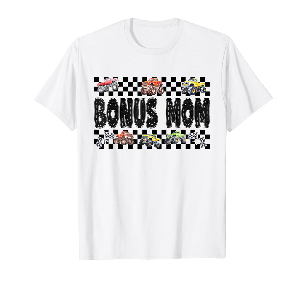 Bonus Mom Monster Truck Family Crew T-Shirt - Graphic Print Men Women - T-Shirt, Sweatshirt, Hoodie