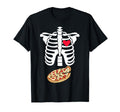 Halloween Skeleton Pregnancy Pizza T-Shirt - Streetwear Style for Adults - T-Shirt, Sweatshirt, Hoodie