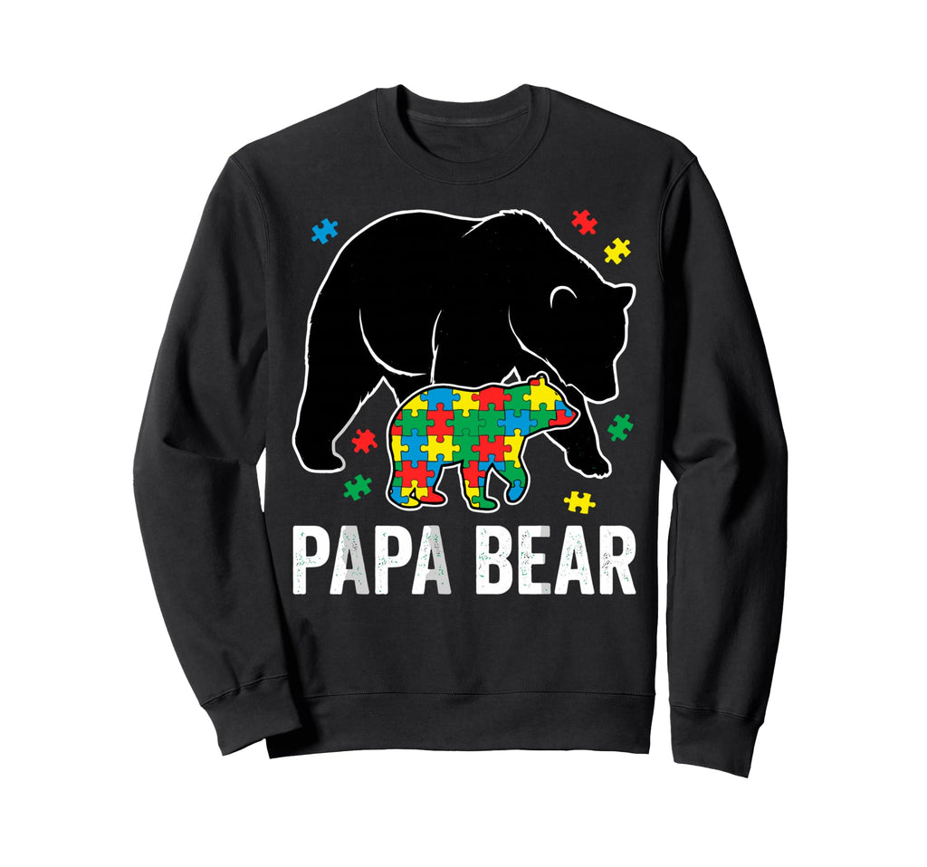 Papa Bear Autism Awareness Puzzle Sweatshirt - Graphic Print Men Women - T-Shirt, Sweatshirt, Hoodie