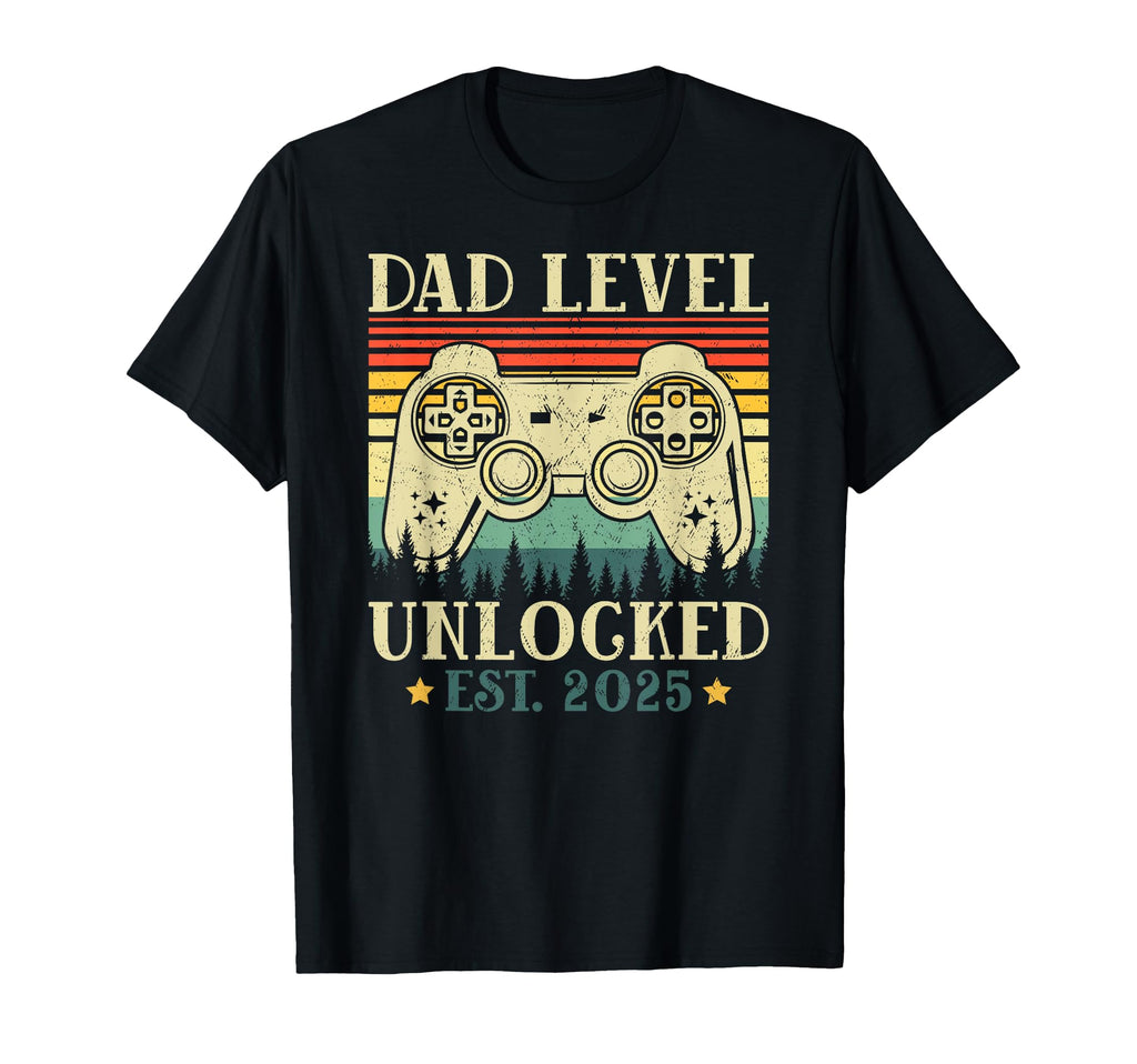 Dad Level Unlocked 2025 Leveled Up T-Shirt - Minimalist Print for Adults - T-Shirt, Sweatshirt, Hoodie