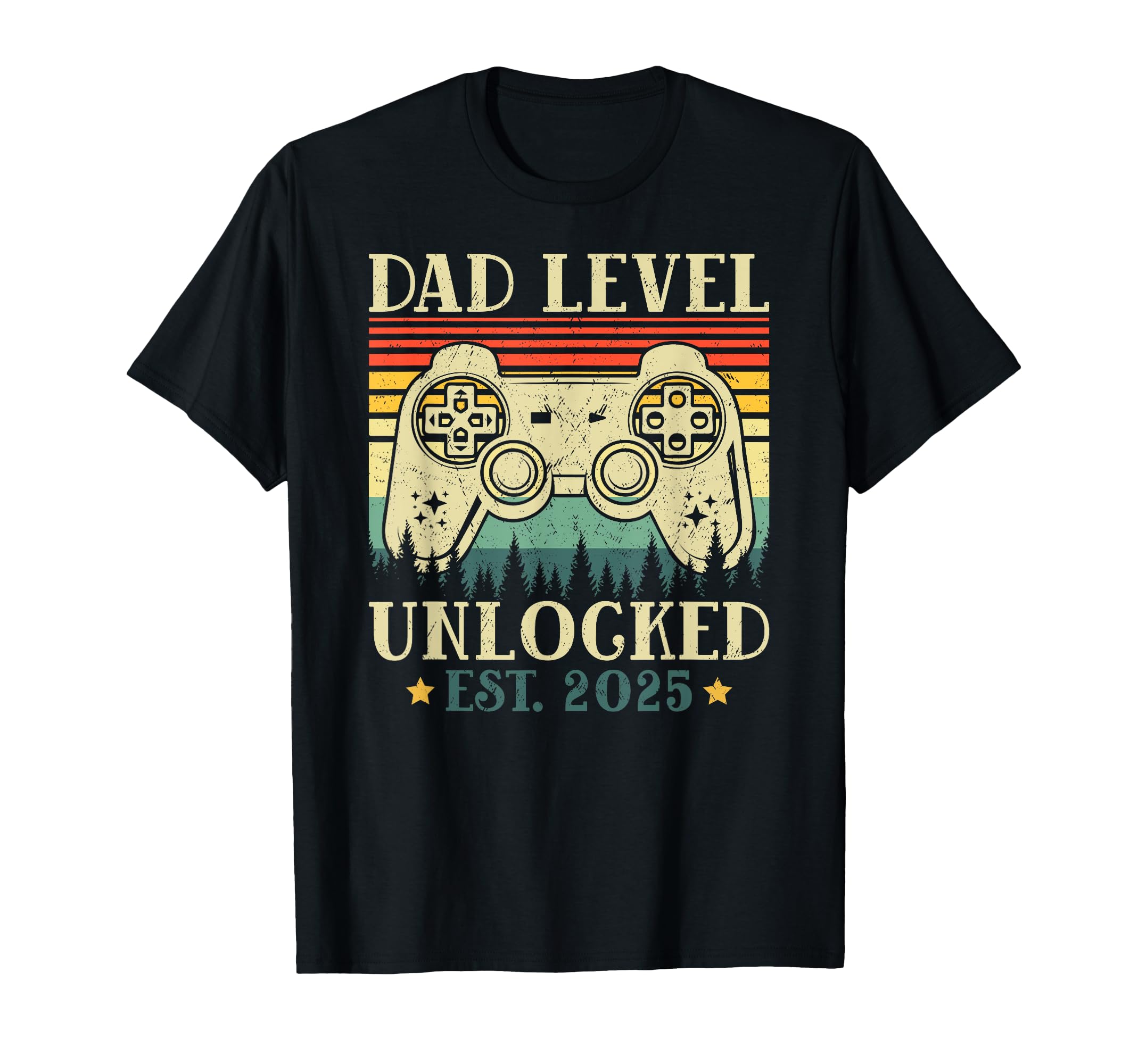 Dad Level Unlocked 2025 Leveled Up T-Shirt - Minimalist Print for Adults - T-Shirt, Sweatshirt, Hoodie