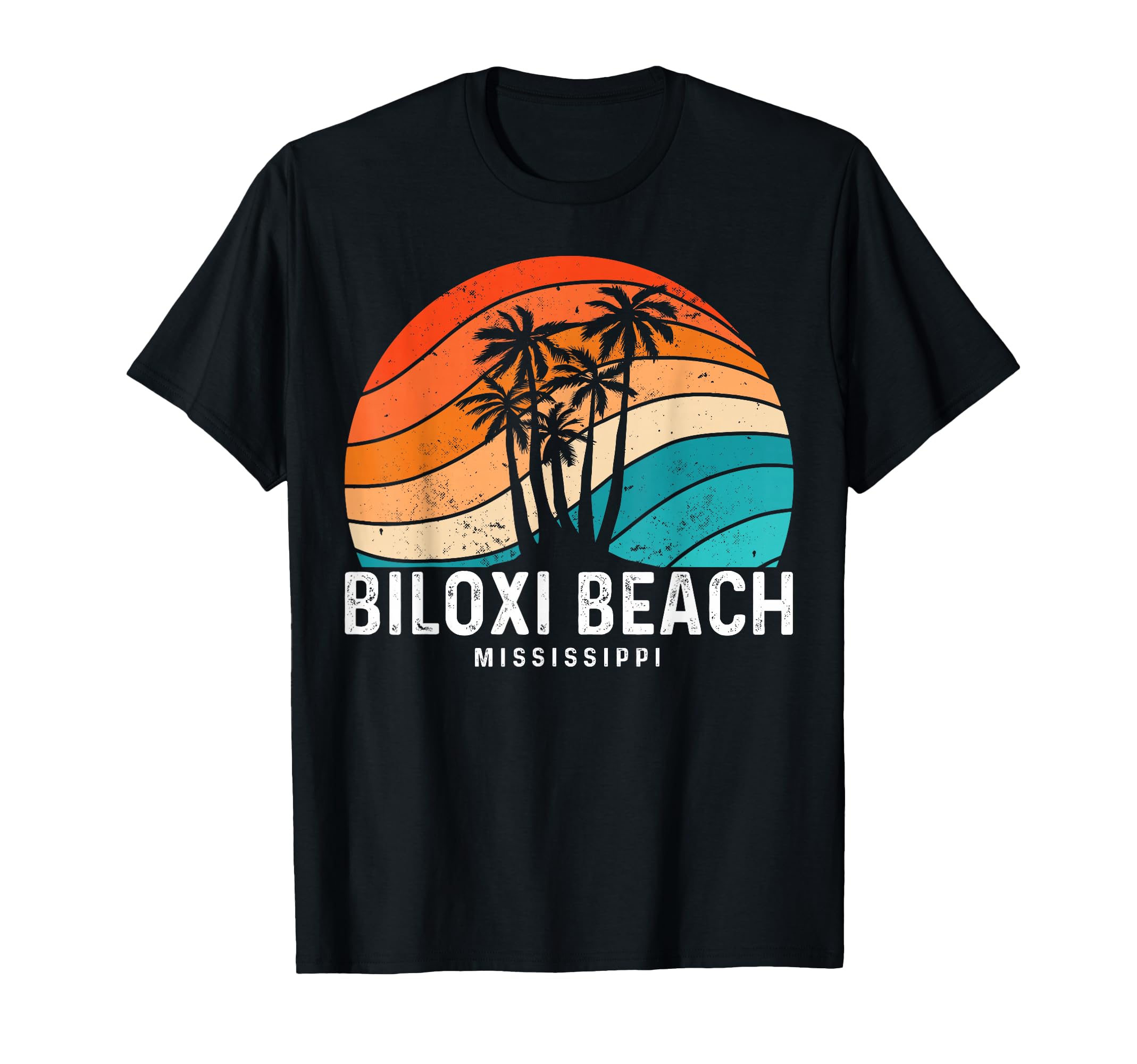 Biloxi Beach Mississippi Palm Tree Beach T-Shirt - Trendy Graphic Unisex - T-Shirt, Sweatshirt, Hoodie