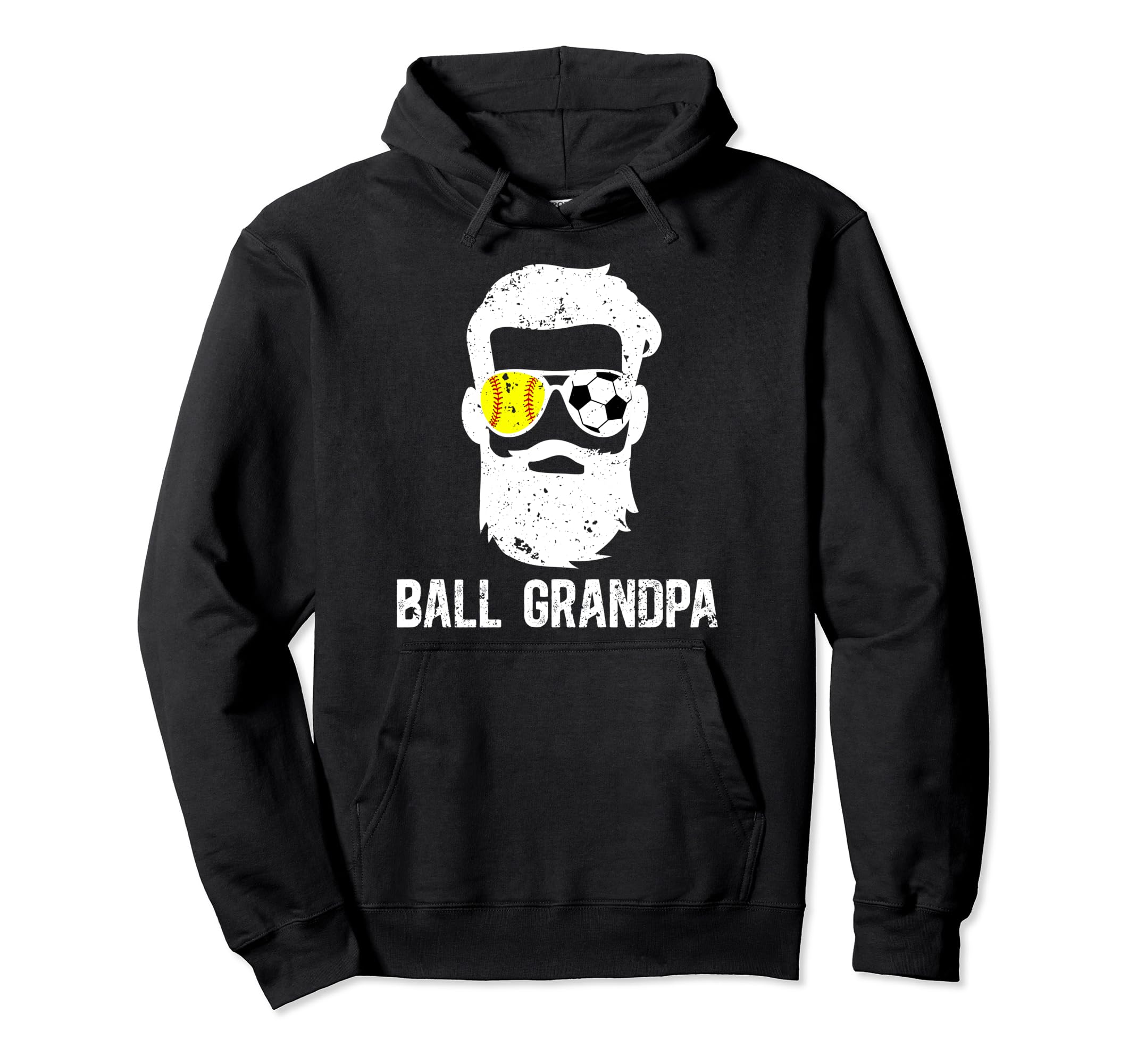 Ball Grandpa Proud Soccer Softball Grandpa Hoodie - Graphic Print Unisex - T-Shirt, Sweatshirt, Hoodie