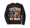 Veteran Papa Bear Dad Usa Flag Sweatshirt - Casual Everyday Wear Unisex - T-Shirt, Sweatshirt, Hoodie