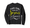 This Runs Jesus And Soccer Coach Player Sweatshirt - Graphic Print Unisex - T-Shirt, Sweatshirt, Hoodie