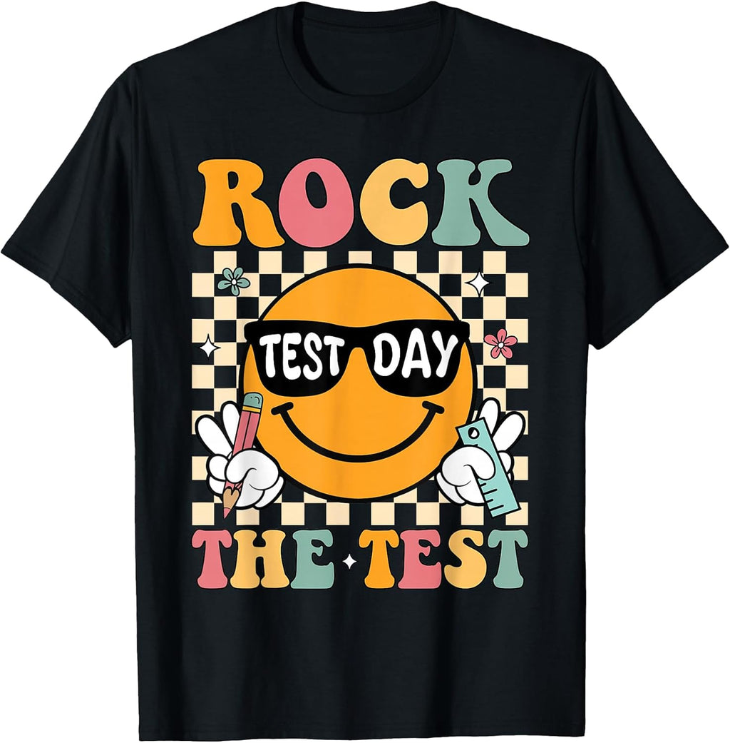 Test Day Rock The Teacher Testing You Got This - Adult & Kids T-Shirts, Sweatshirts & Hoodies apparel design preview 1