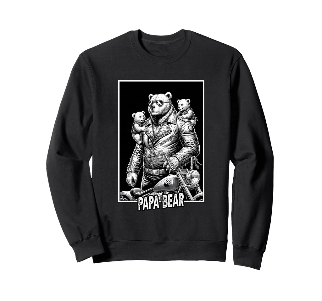 Papa Bear Biker Cubs Appreciation Sweatshirt - Custom Art Print Unisex - T-Shirt, Sweatshirt, Hoodie