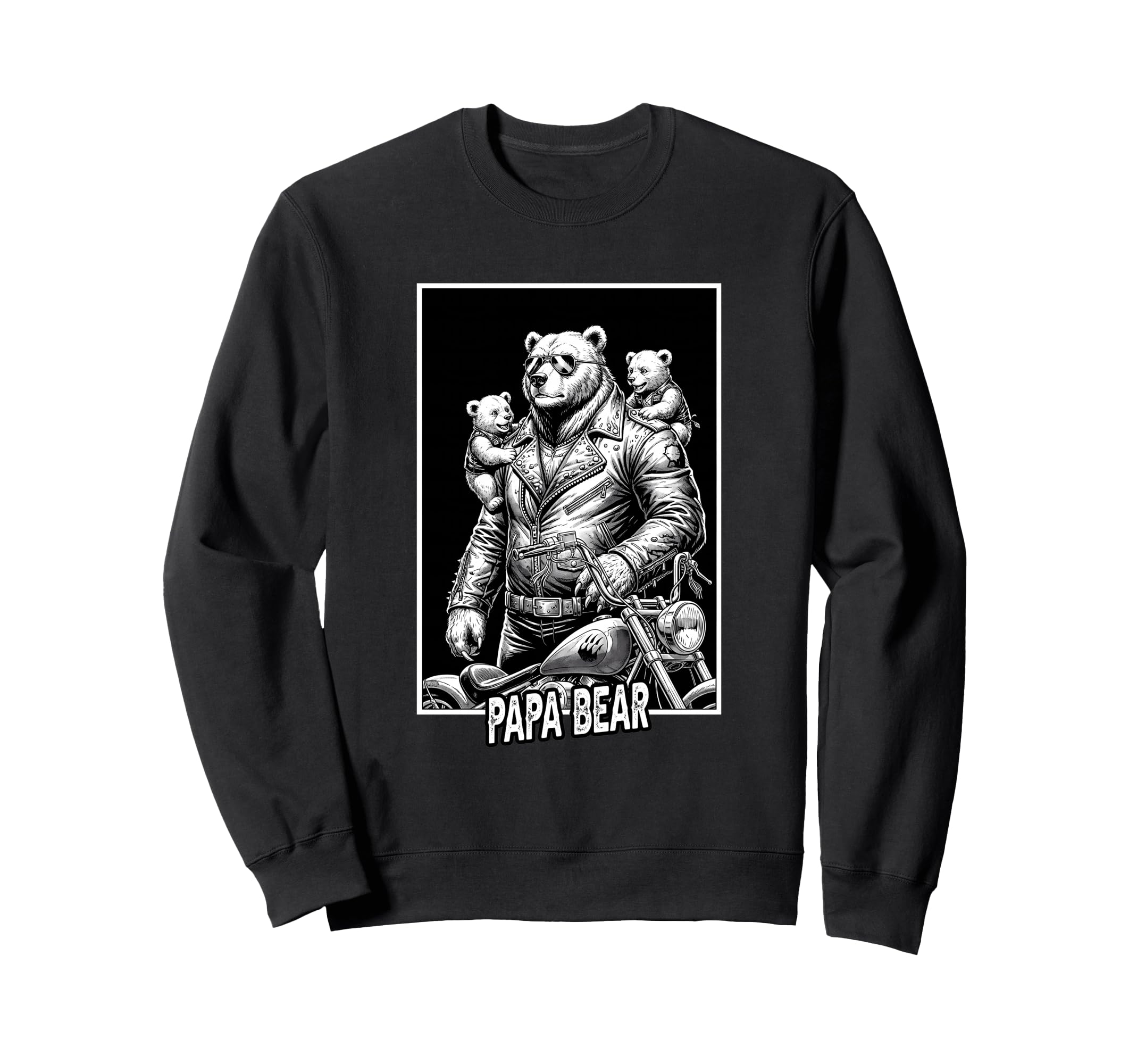 Papa Bear Biker Cubs Appreciation Sweatshirt - Custom Art Print Unisex - T-Shirt, Sweatshirt, Hoodie