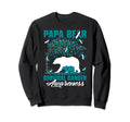 Papa Bear Cervical Cancer Awareness Sweatshirt - Unique Graphic Unisex - T-Shirt, Sweatshirt, Hoodie
