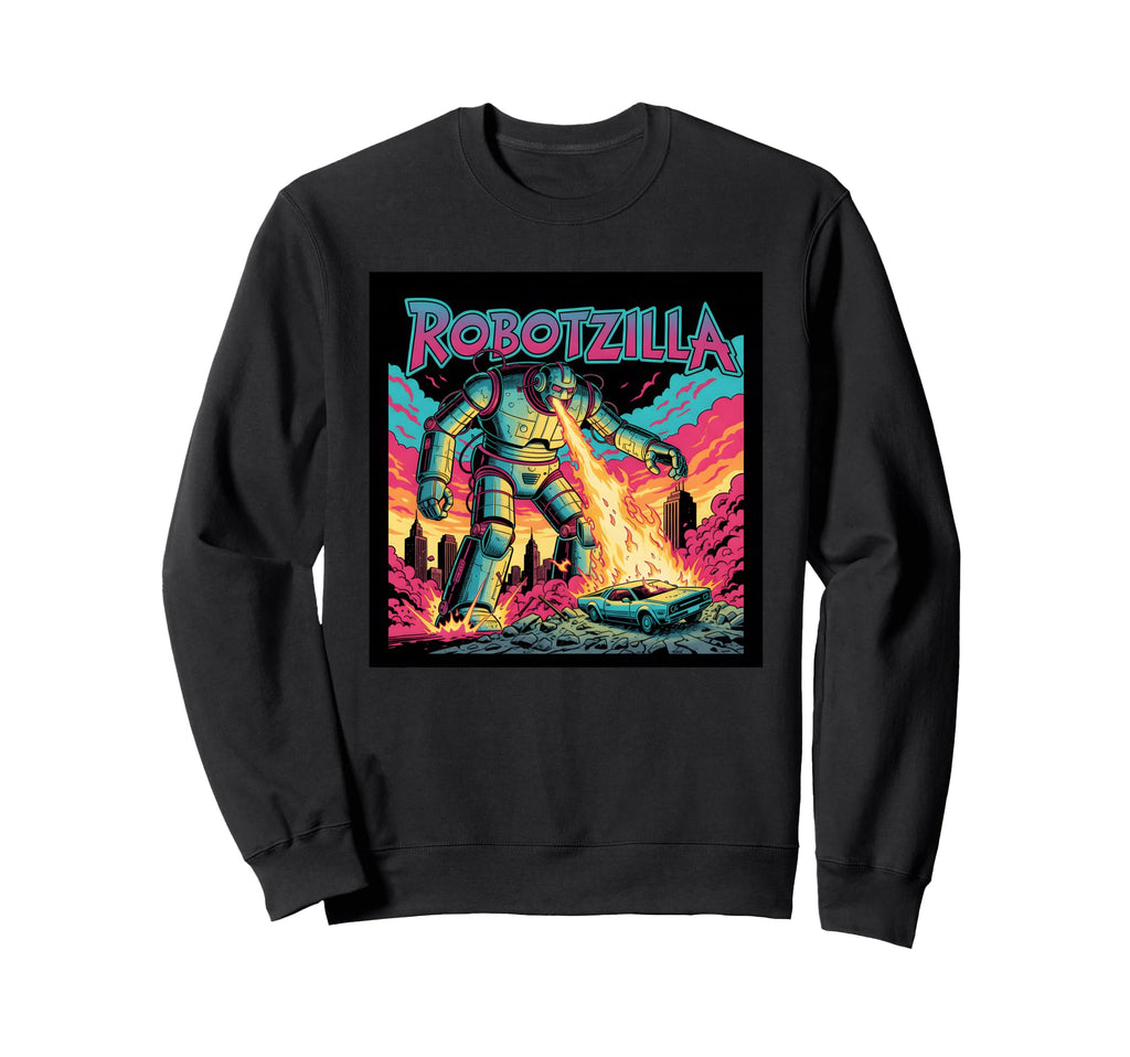 Robot Robotzilla Meme Funny Dad Mom Sweatshirt - Minimalist Print Men Women - T-Shirt, Sweatshirt, Hoodie