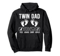 Twin Dad Feed Change Carry Dad Twins Hoodie - Novelty Apparel for Adults - T-Shirt, Sweatshirt, Hoodie