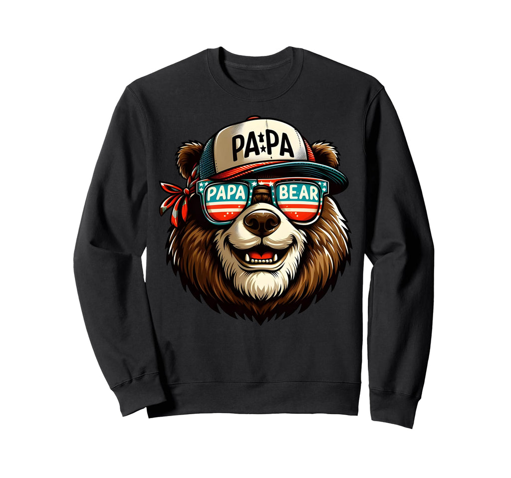 Papa Bear Gifts Funny Birthday Fun Sweatshirt - Minimalist Print Men Women - T-Shirt, Sweatshirt, Hoodie