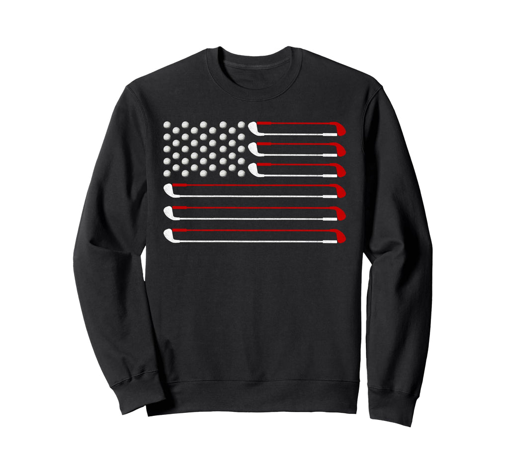 Us Flag Golf Golfer Golfing Dad Sweatshirt - Fun Novelty Design for Adults - T-Shirt, Sweatshirt, Hoodie