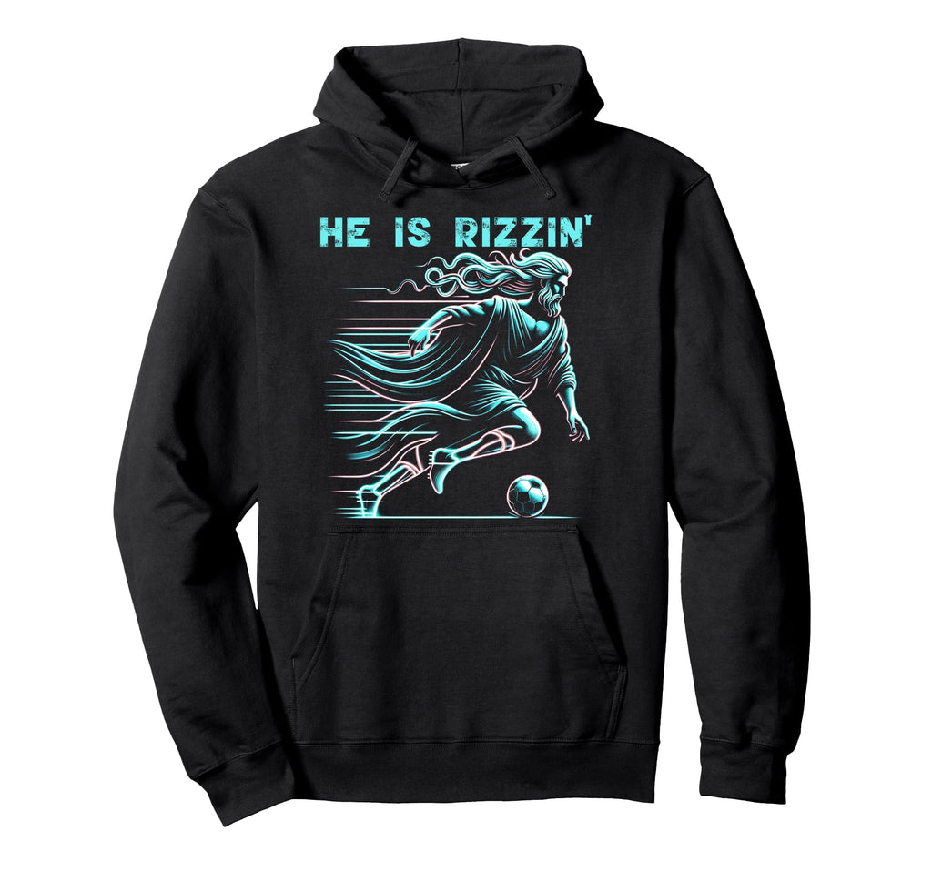 He Is Rizzin Religious Christian Hoodie - Minimalist Print for Adults - T-Shirt, Sweatshirt, Hoodie