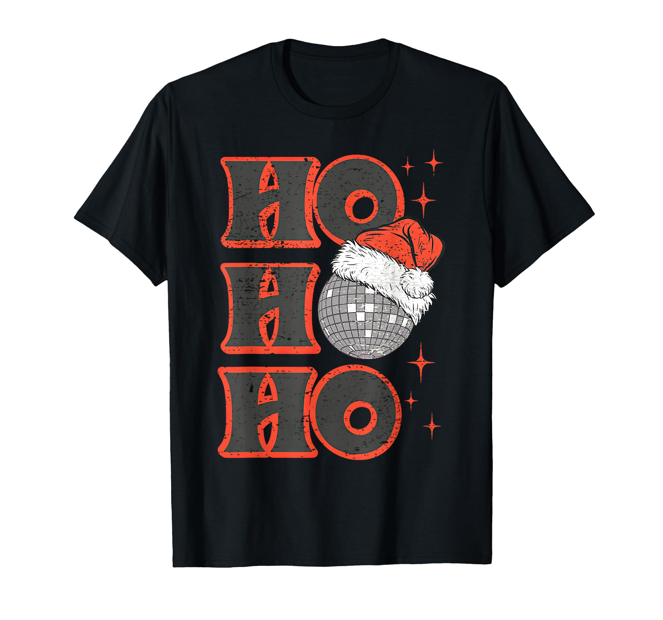 Ho Ho Ho Ball Disco Santa Hat T-Shirt - Casual Everyday Wear for Adults - T-Shirt, Sweatshirt, Hoodie