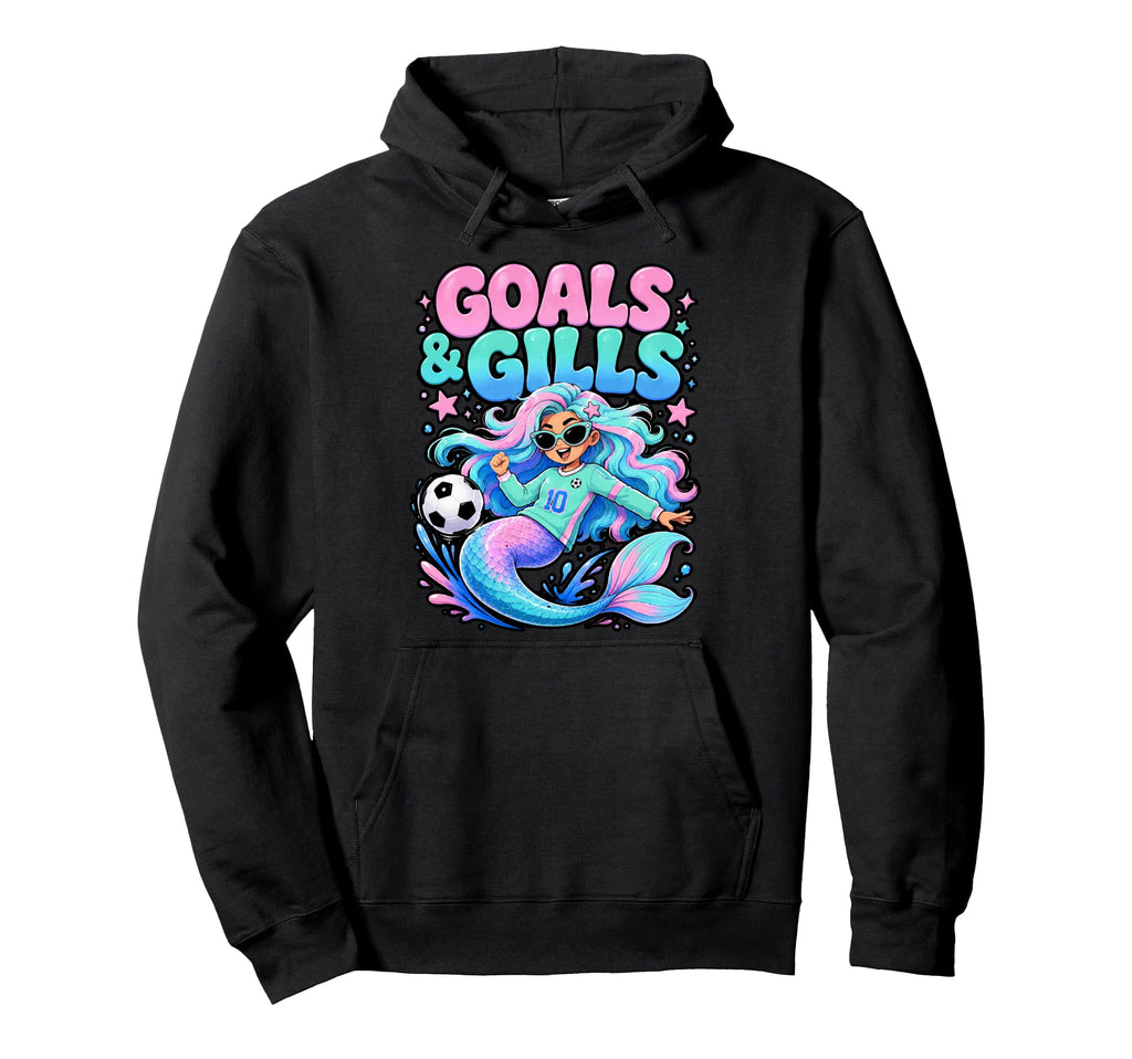 Goals And Gills Mermaid Soccer Ocean Hoodie - Aesthetic Graphic Unisex - T-Shirt, Sweatshirt, Hoodie