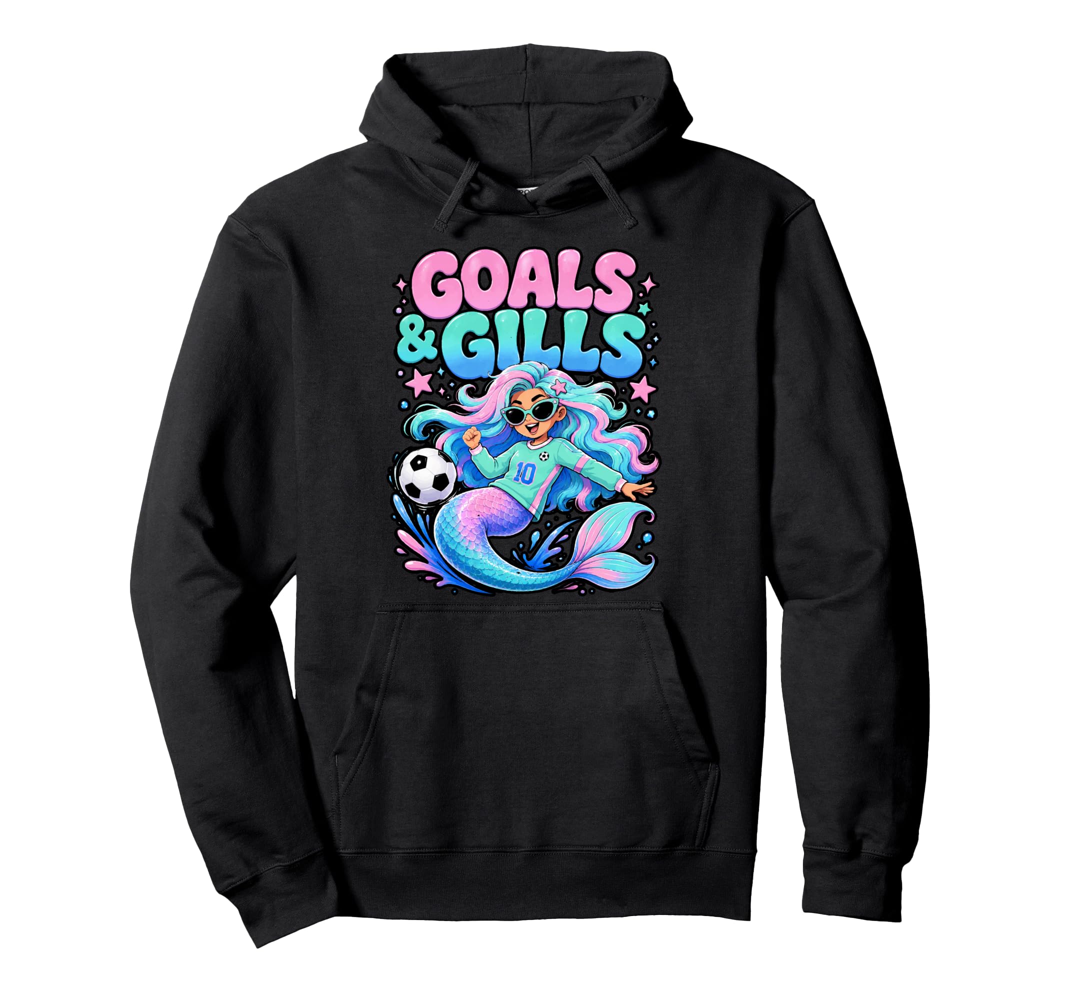 Goals And Gills Mermaid Soccer Ocean Hoodie - Aesthetic Graphic Unisex - T-Shirt, Sweatshirt, Hoodie