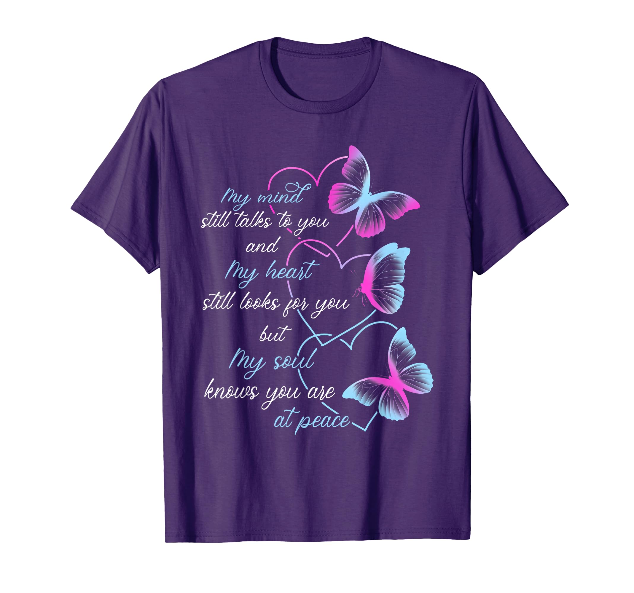 Memorial Butterflies Mom Dad Husband T-Shirt - Trendy Graphic for Adults - T-Shirt, Sweatshirt, Hoodie