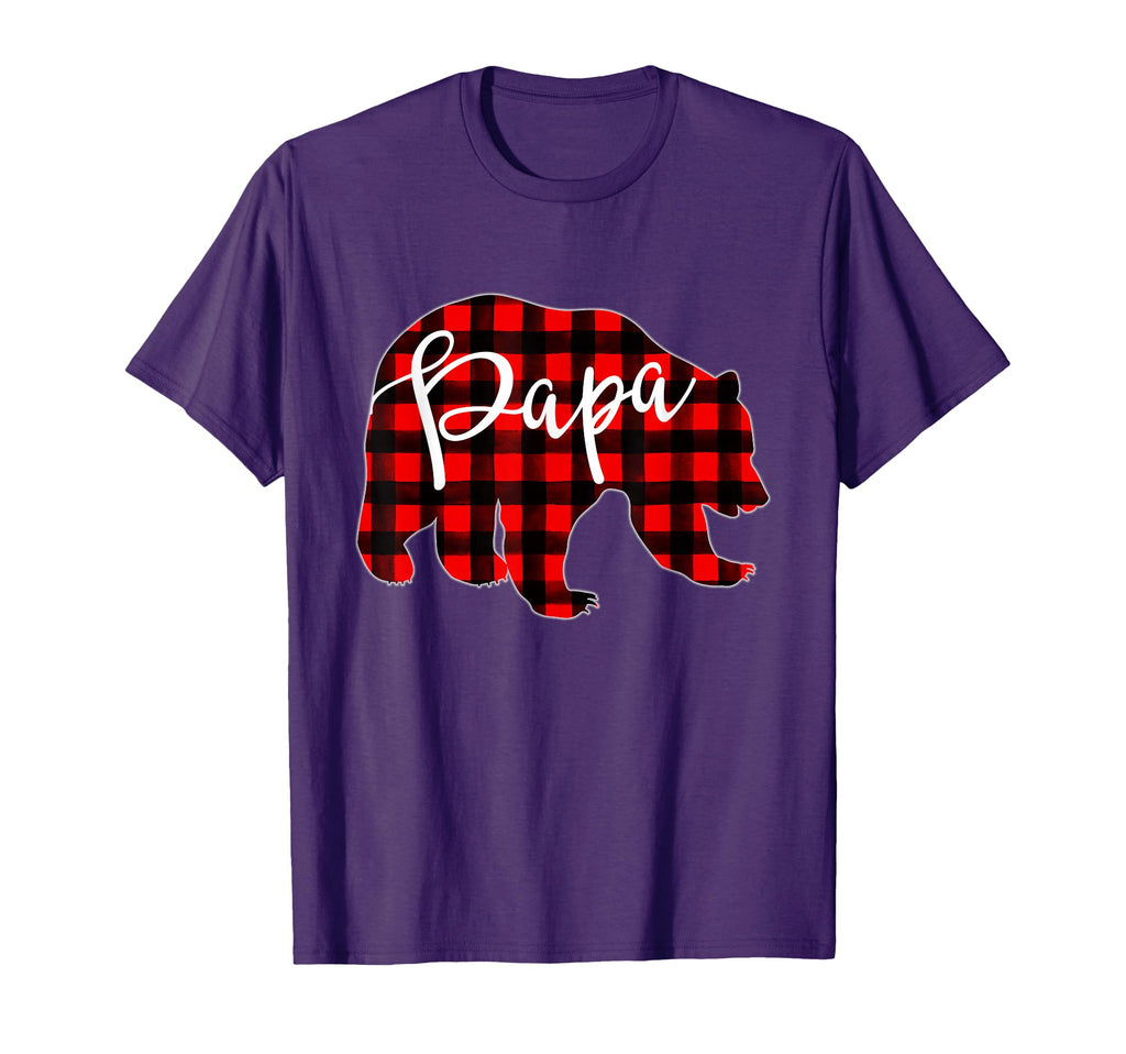 Papa Bear Red Plaid Matching Family Eve T-Shirt - Streetwear Style Unisex - T-Shirt, Sweatshirt, Hoodie
